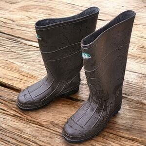 Northerner Youth 5 Rain Boots Waterproof Brown Rubber Pull On Comfort